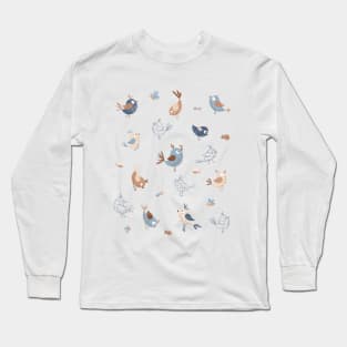 Blue birds and bugs tee Long Sleeve T-Shirt